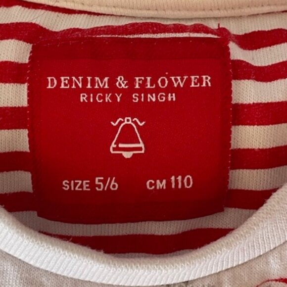 DENIM & FLOWER RICKY SINGH Santa Baseball Cap White Short Sleeve T Shirt 5/6 - Picture 3 of 12
